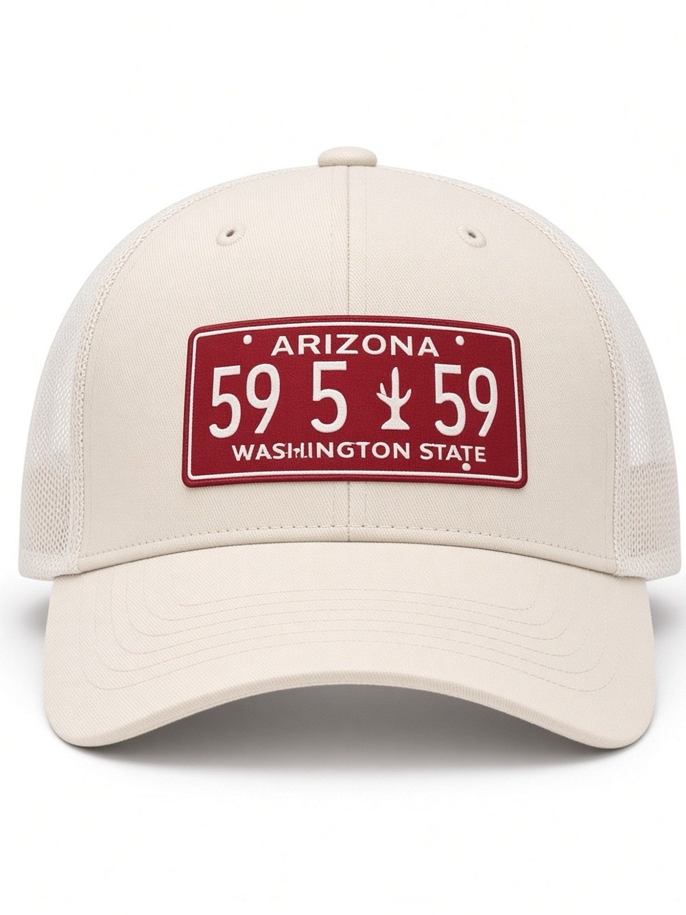 Ping Beige Trucker Hat with Red Arizona Patch